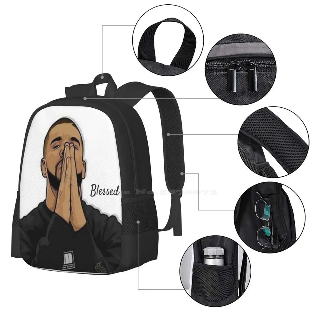 Drake " Blessed " Sale Backpack Fashion Bags Drake Blessed Hiphop Trap Migos