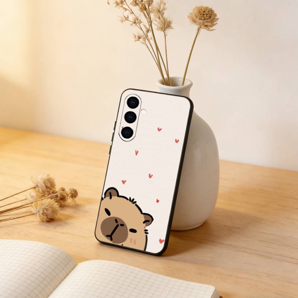 Cool Capybara Phone Case For Samsung Galaxy A73,A72,A71,A70,A53,A52,A51,Soft Silicone Black Cover