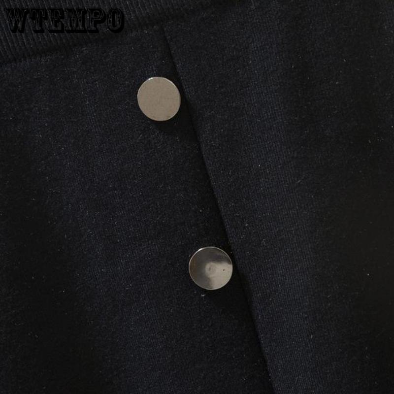Elegant Black Single Row Button Elastic High Waist A Line Knitted Half-body Skirt Female Irregular Hem Mesh Splicing Package Hip Skirt
