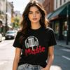 Music Graphic T Shirt Vintage Microphone Headphones Print Unisex Soft Cotton Crew Neck Short Sleeve Trendy Casual Tops