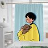 Cartoon Minimalist washable Dirt-Resistant Shower Curtain Shower Head waterproof Polyester Bath Curtain For Home Decor
