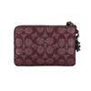 Coach Boxed 16 Logo Zip Closure Coated Canvas Clutch Small Women's Wine