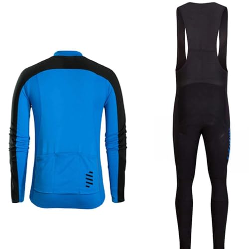 Wisdom Leaves Cycling Set: Cycling Jersey and Bib Pants Set (Light Blue, XXXL)