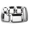 SiShiYanHuo 304 Stainless Steel Rectangular Segmented Dining Tray