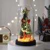 Illuminated Glass Christmas Tree with Elk Decoration