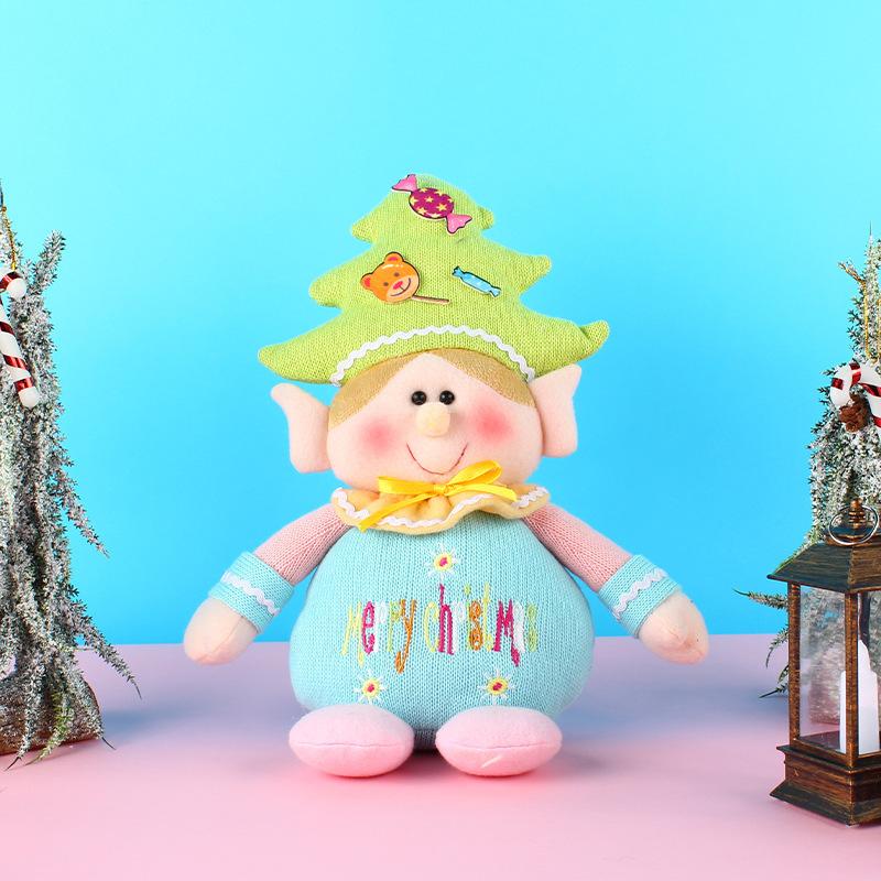 

Милая стоячая кукла в цилиндре, креативная вязаная телескопическая кукла, украшение для окна, праздничное украшение B1-35 Sitting small tree model