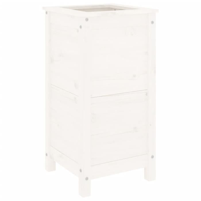 VidaXL Jardinière blanc 40x40x78 cm bois massif de pin 825276