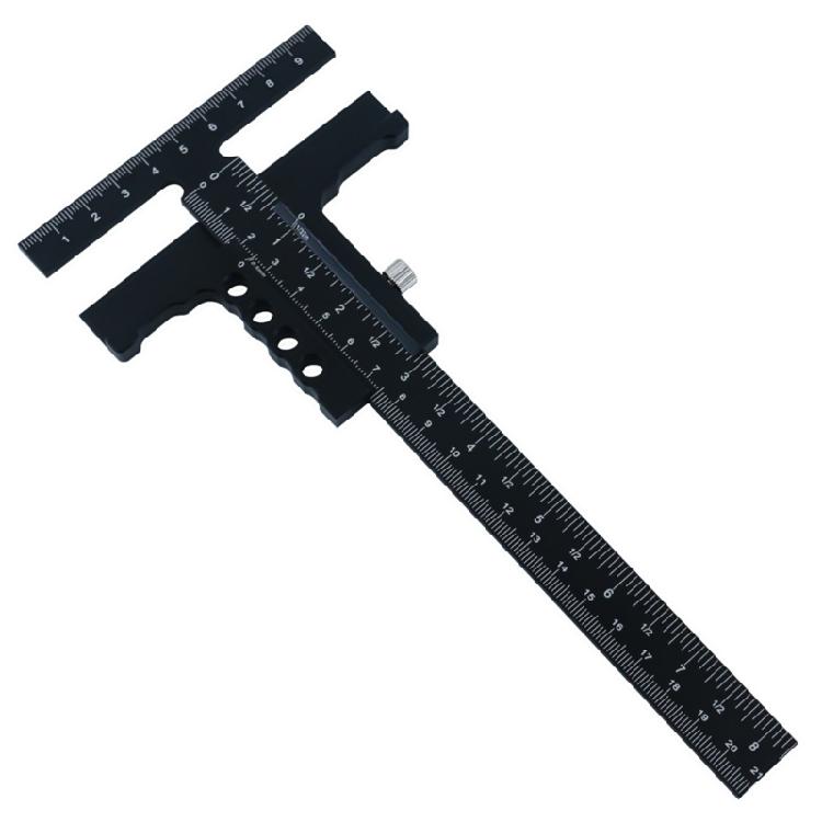 Woodworking T Ruler Scriber Gauge Carpentry Scriber Aluminum Sliding Scribing Ruler Multifunctional Measurement Tool