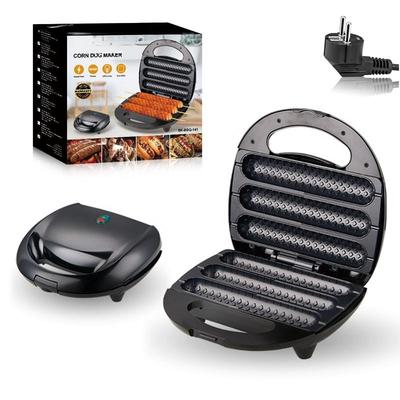 800W Electric Hot Dog Maker Crispy Corn Hotdog Sausage Machine Kitchen Double-sided Heating Breakfast Pan