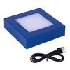8x8 LED Multi-color Crystal Lamp Holder with 3D Laser Carved Square Body and Black Silver Base