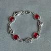 Nepalese Style Handmade Zinc Alloy Red Turquoise Bracelet Inlaid with Ruby Tibetan Bracelet Retro Turquoise Headgear