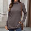 Women's High-Neck Loose-Fit Long-Sleeve Top Sweatshirt