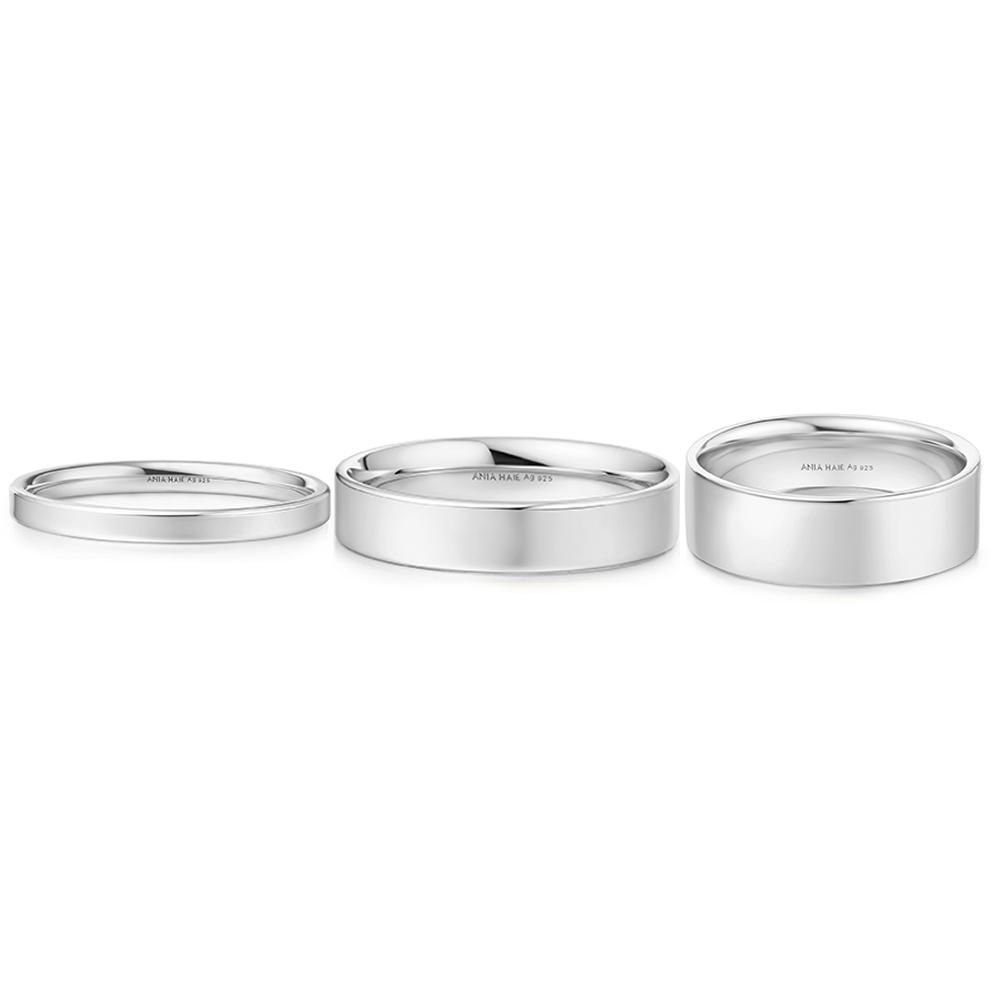 Ania Haie Smooth Band 925 Silver Ring 2Mm 4Mm 6Mm R064-02H_03H_04H