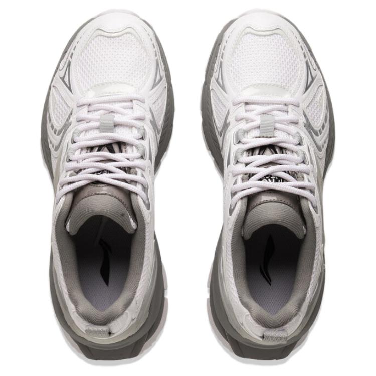 Li-Ning Project C+ Comfortable Versatile Non-Slip Wear-Resistant Low-Top Casual Shoes Women sneaker White Gray AGCU174-2