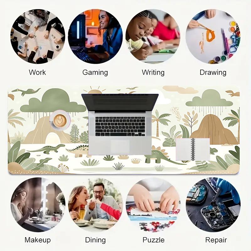1PC dinosaur, jungle Oversized Mouse Pad - Non-Slip Rubber Base Perfect for Office School Esports Home Decor Desk Mat 234A