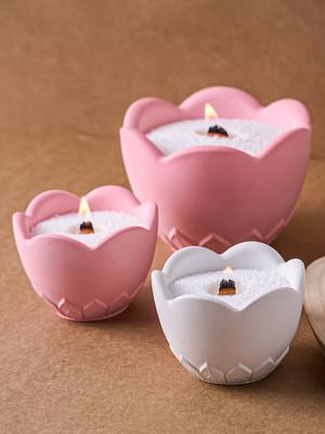 DIY Flower Shape Cup Silicone Mold Gypsum Resin Candle Jar Molds Flowerpot Concrete Mould Crafts Casting Home Decoration Gift