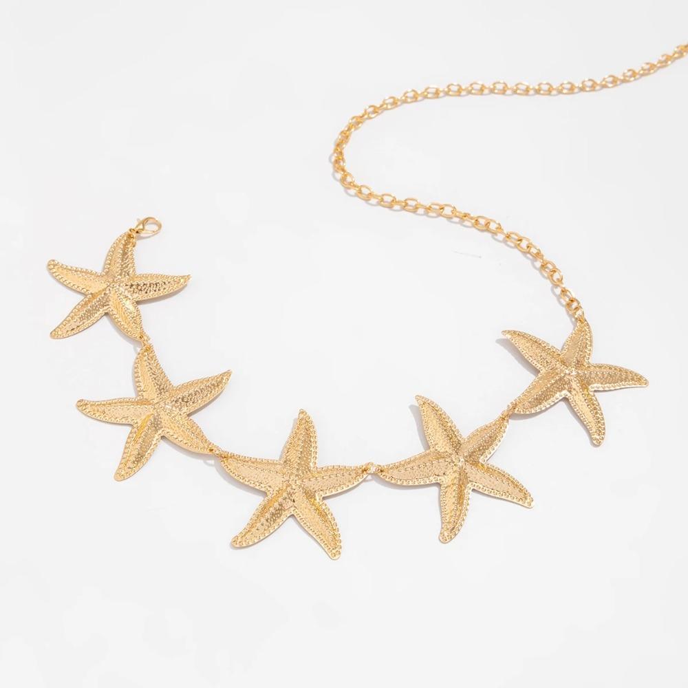 Hvězdný pasový řetízek Kovový Letní Plážový Řetízek Vintage Bikini Šperk na Tělo Ženy