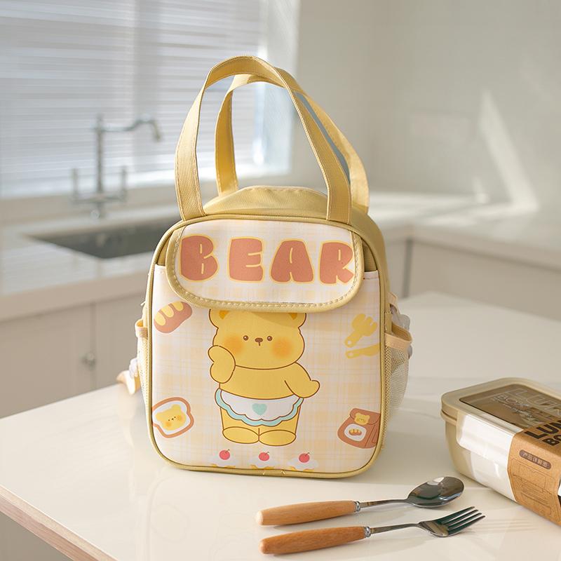 New cartoon lunch bag, insulated lunch box, lunch box bag, hand-held cute large-capacity children s bento bag