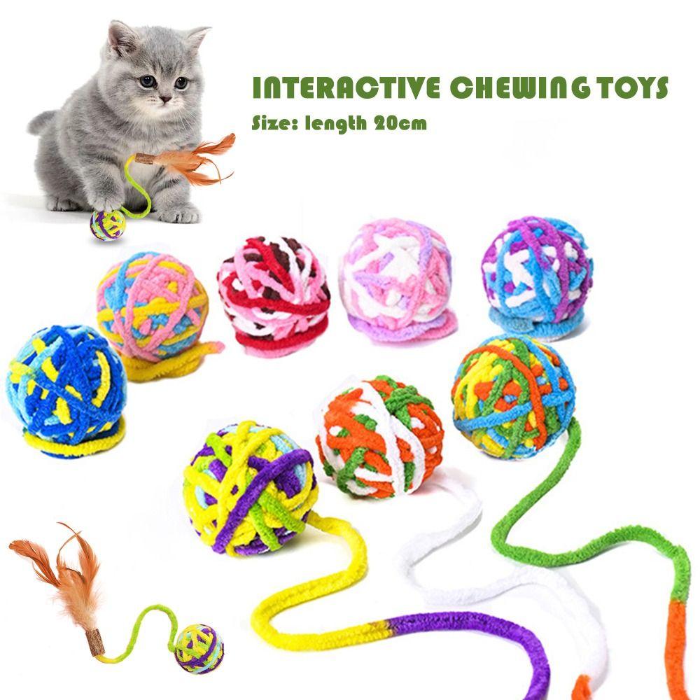 

Colorful Cat Toys Teasing Interactive Chewing Toys New Yarn Balls Cat Type C
