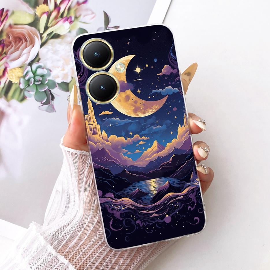 For Vivo Y27 4G Case V2249 Luxury Flower Butterfly Painted Cover Soft Slim Phone Case For Vivo Y27s Y 27 s VivoY27 5G V2302 Bags