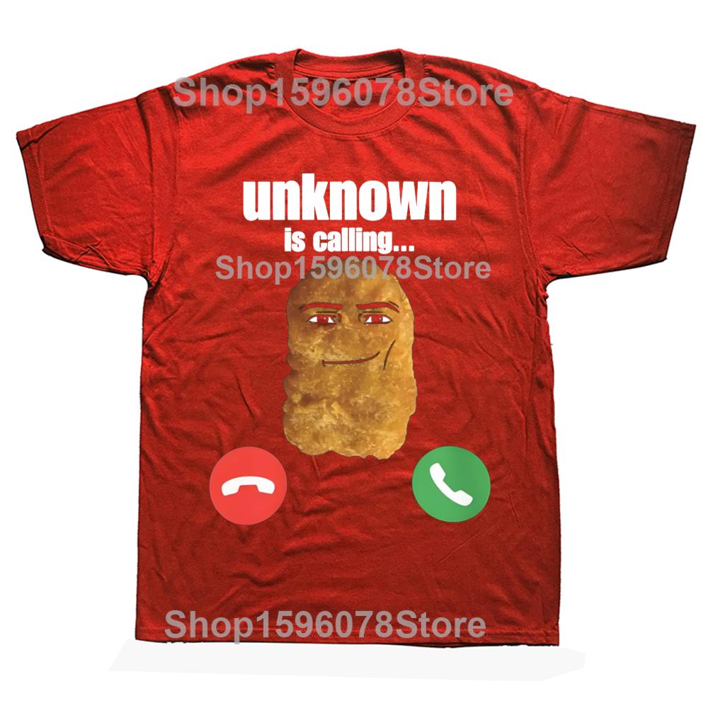 Funny Chicken Nugget Man Face Meme Graphic 100 Cotton Tshirts Men Fashion Casual Tshirt Loose Oversized Streetwear T Shirt S