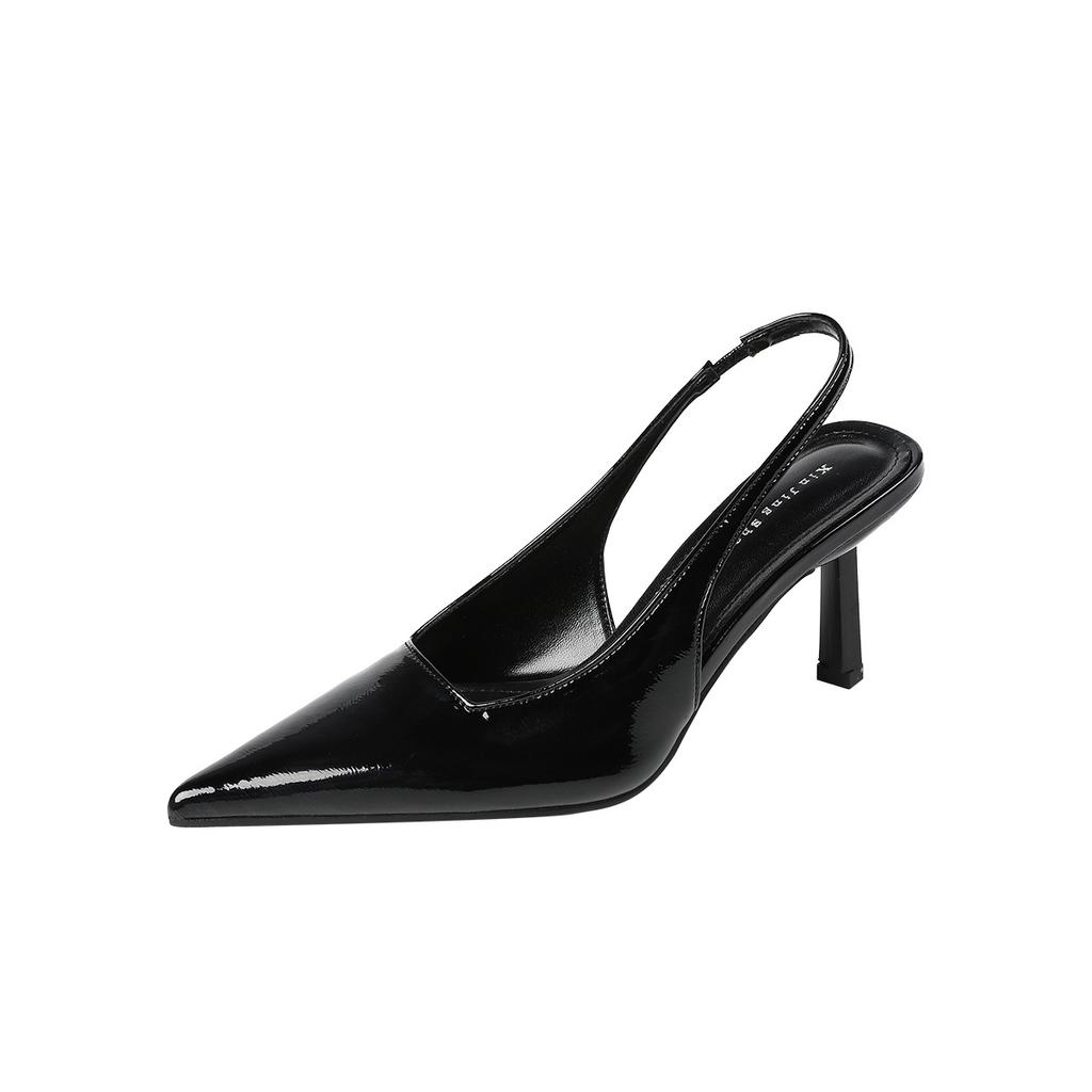 9733-1 Backspace Commuter Single Shoes Pointed High Heels Simple Shallow Mouth Bag Head Strap Sexy Stiletto Single Shoes Women's Shoes
