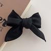 1pc Autumn and winter new PU leather bow hair clip temperament retro duckbill clip internet famous side clip