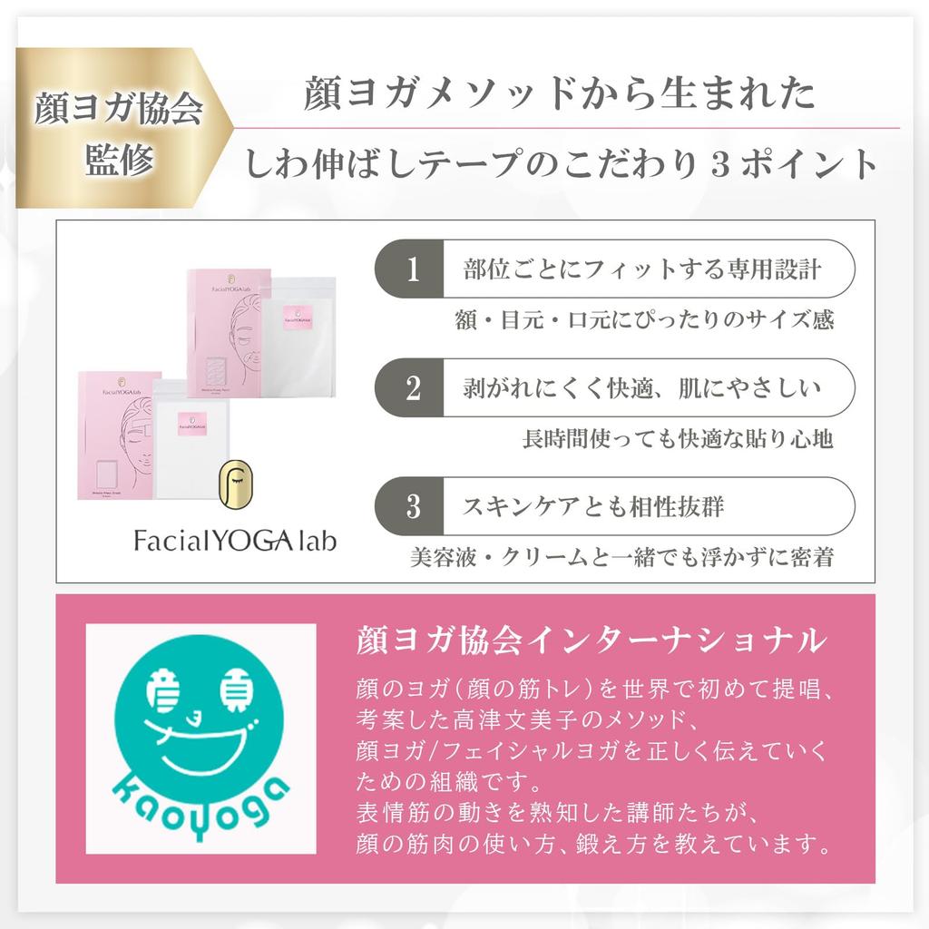 Facial Yoga Lab Wrinkle Smoothing Tape Free Supervised by the Facial Yoga tape for wrinkles between the and face Wrinkle (10 Sheets, Cut) -