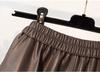 High-Waisted Coffee PU Leather A-Line Skirt - Autumn/Winter 2025 Mid-Length Slimming Pencil Design