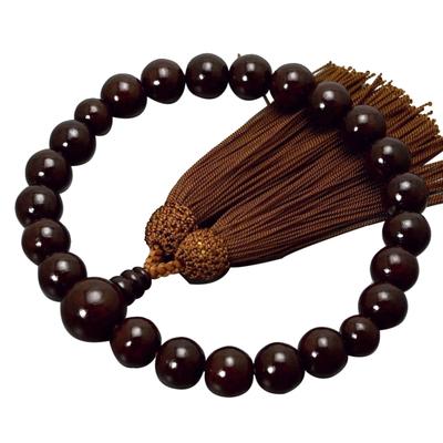 Herren Kyoto Buddhistische Gebetsperlen, 22 Perlen, Rosenholz, mit Rayon-Quaste. Geeignet für alle Sekten. Perfekt für informelle Beerdigungen, buddhistische Altäre,