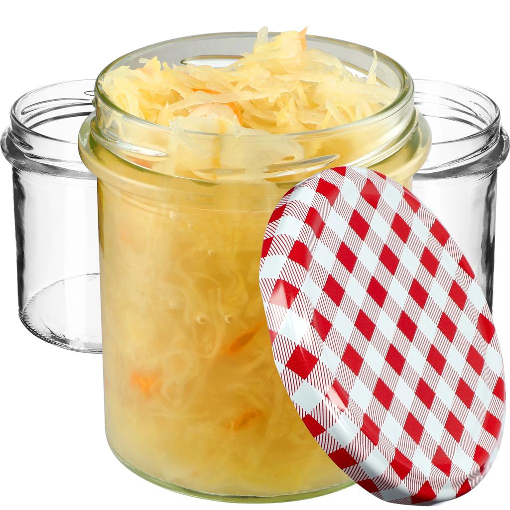 KADAX 10x Glas Glas 350ml Für Konserven Marmelade Honig Pastete Fleisch