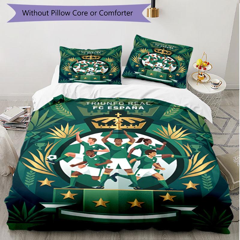 3pcs Duvet Cover Set (1*Duvet Cover + 2*Pillowcase, Without Core), Club Santos Laguna Print Soft All‑Season Bedding Set, Home Bedroom Decor Gift