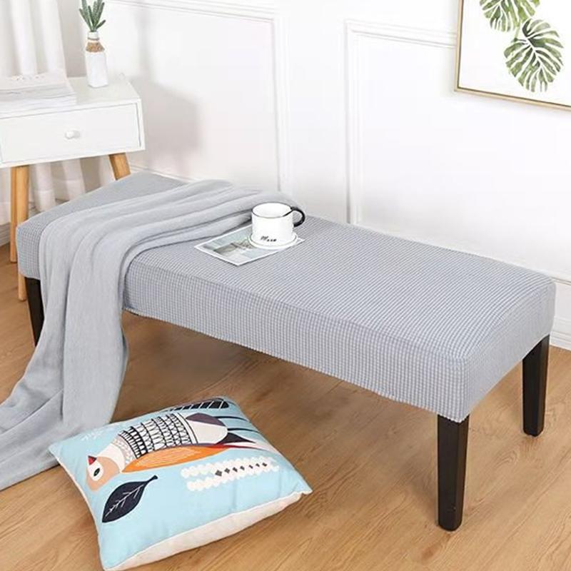 Stretch Jacquard Dining Long Bench Cover Thickened Living Room Anti-Dust Removable Bench Slipcover Washable Bench Seat Protector