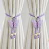 Decorative Flower Curtain Tiebacks, Adjustable Rope Curtain Straps for Sheer Curtains, Rustic Window Decor