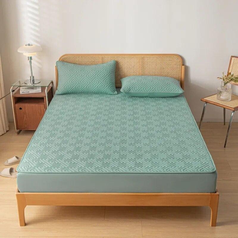 

Водонепроницаемый наматрасник, стеганая простыня, простыня королевского размера с резинкой, простыня, сплошной цвет, защита для матраса 160x200x30cm