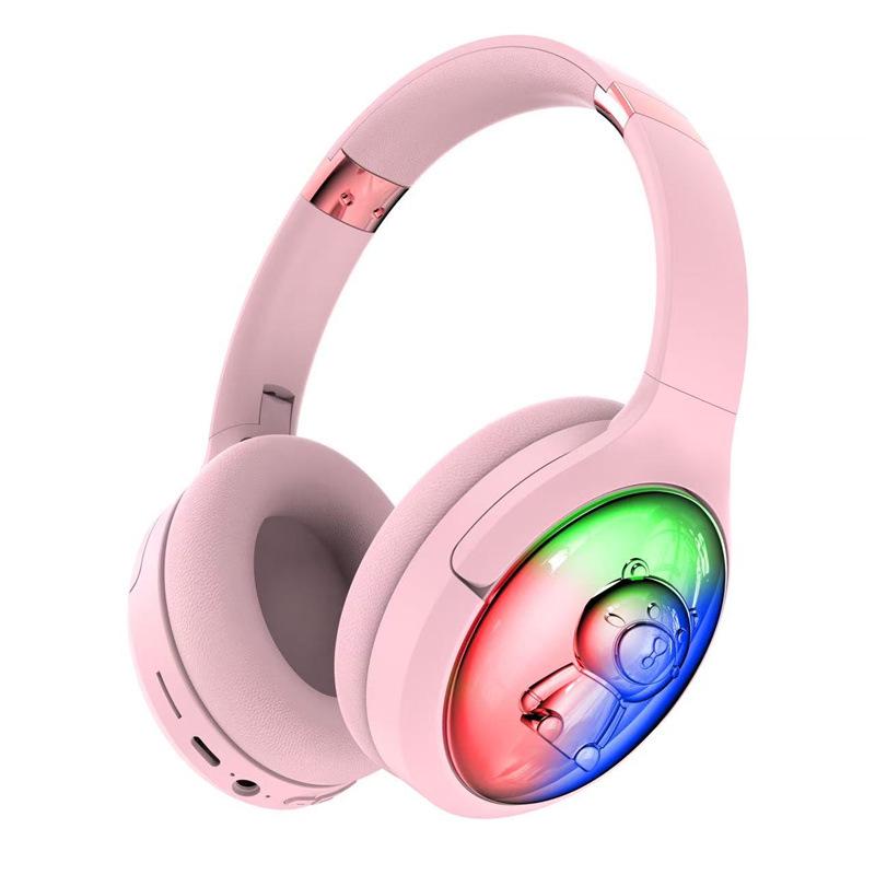 2025 BT800 Children's Cartoon Bluetooth Headband Headphones with RGB Lighting