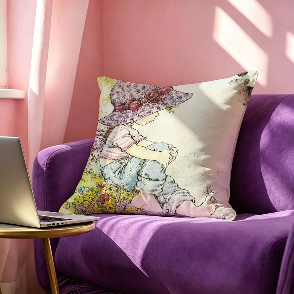 SSarah KKay Girl Square DoubleSided Printed Pillow Case Bedroom Bedside Pillow Sofa Cushion Cover