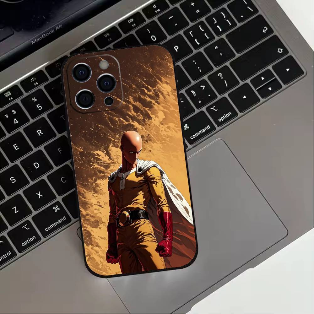 One Punch Anime Man  Phone Case For iPhone 17,16,15,14,13,12,11 Plus,Pro Max,XS,Soft Silicone Black Cover iPhoneXSMAX