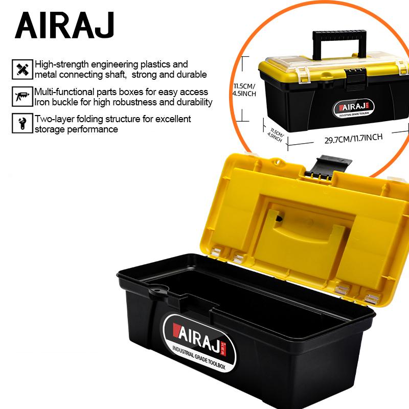 AIRAJ 12 Inch Tool Box Plastic Hard Case Suitcase Professional Complete Garage Organizer Multifunction Electrician Storage Tools