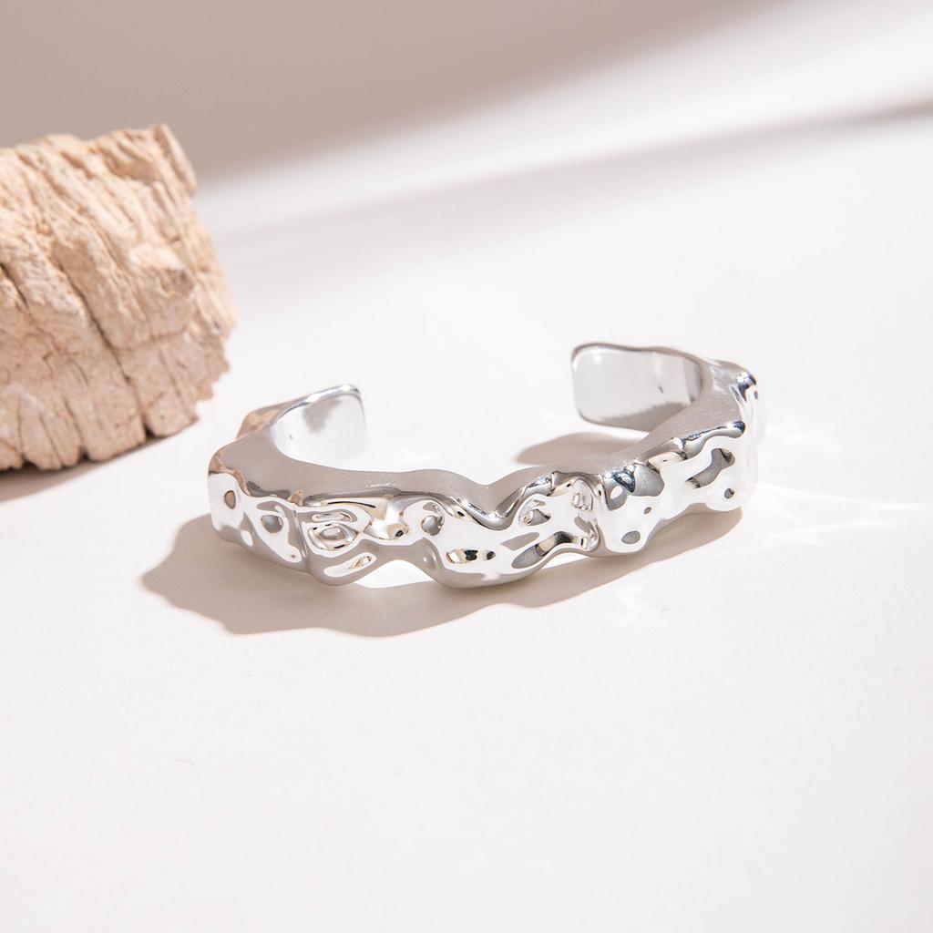 Geometric Irregular CCB Gold and Silver Bracelet, Hip Hop Exaggerated Jewelry Bracelet Set Female