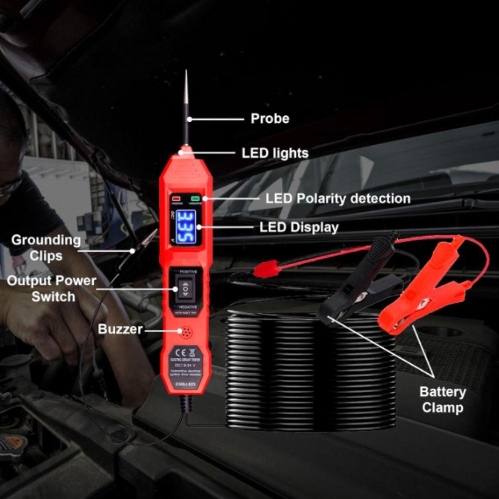 DC 6-24V Multifunctional Car Circuit Tester Continuity Testing 8A Automotive Electric Circuit Tester Voltage Power Test Lamp