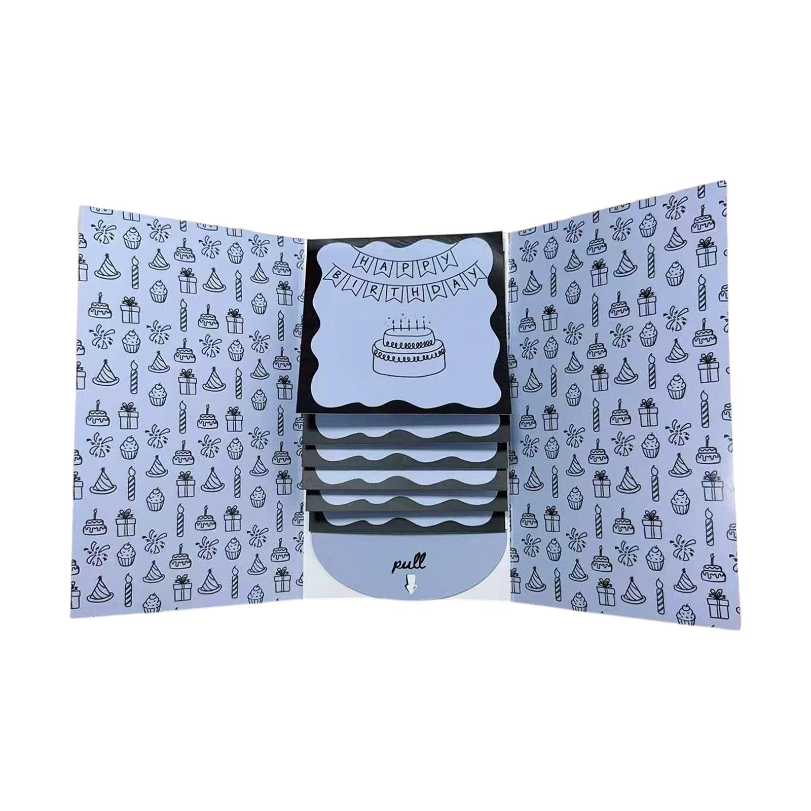 

Greeting Cards Booklet Envelope Booklet Keepsake Unique Gift Cards Holder for синій