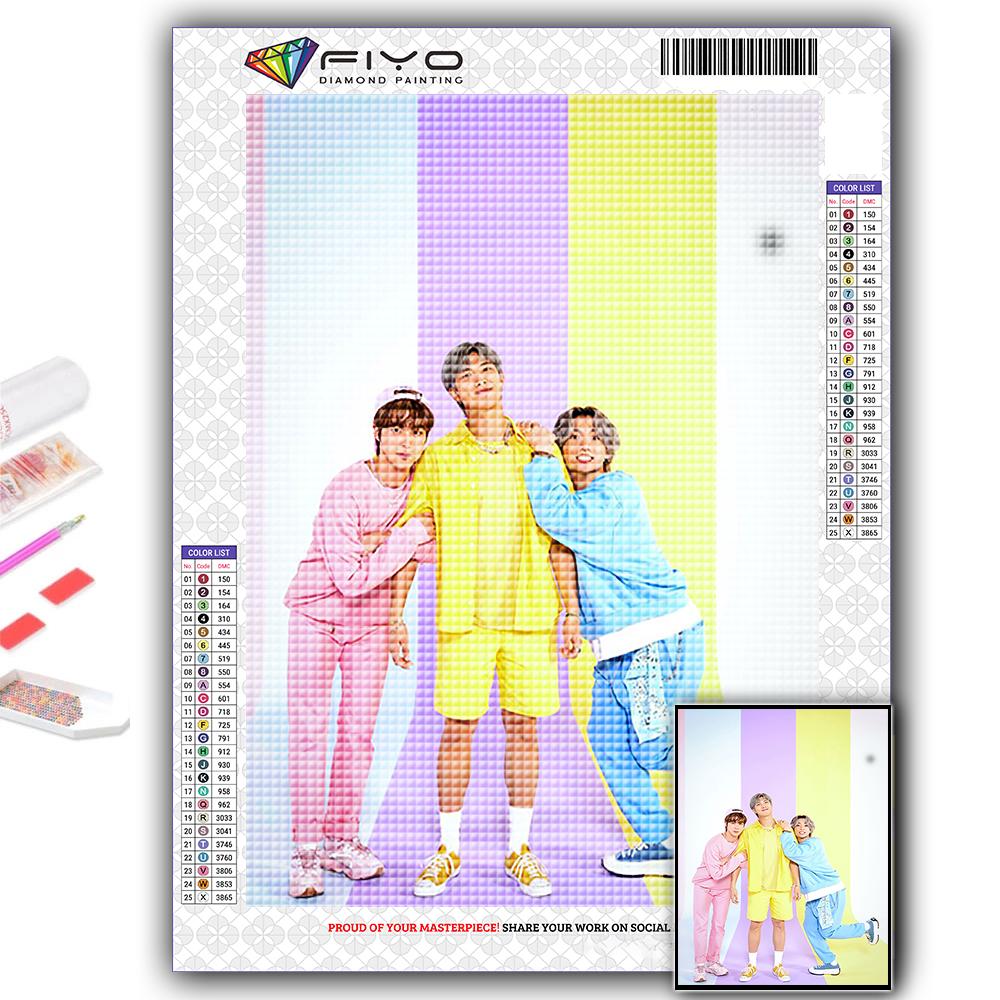 5D DIY Diamond Painting Cross Stitch Korean Boy Group Diamond Embroidery Mosaic Wall Art Home Decoration
