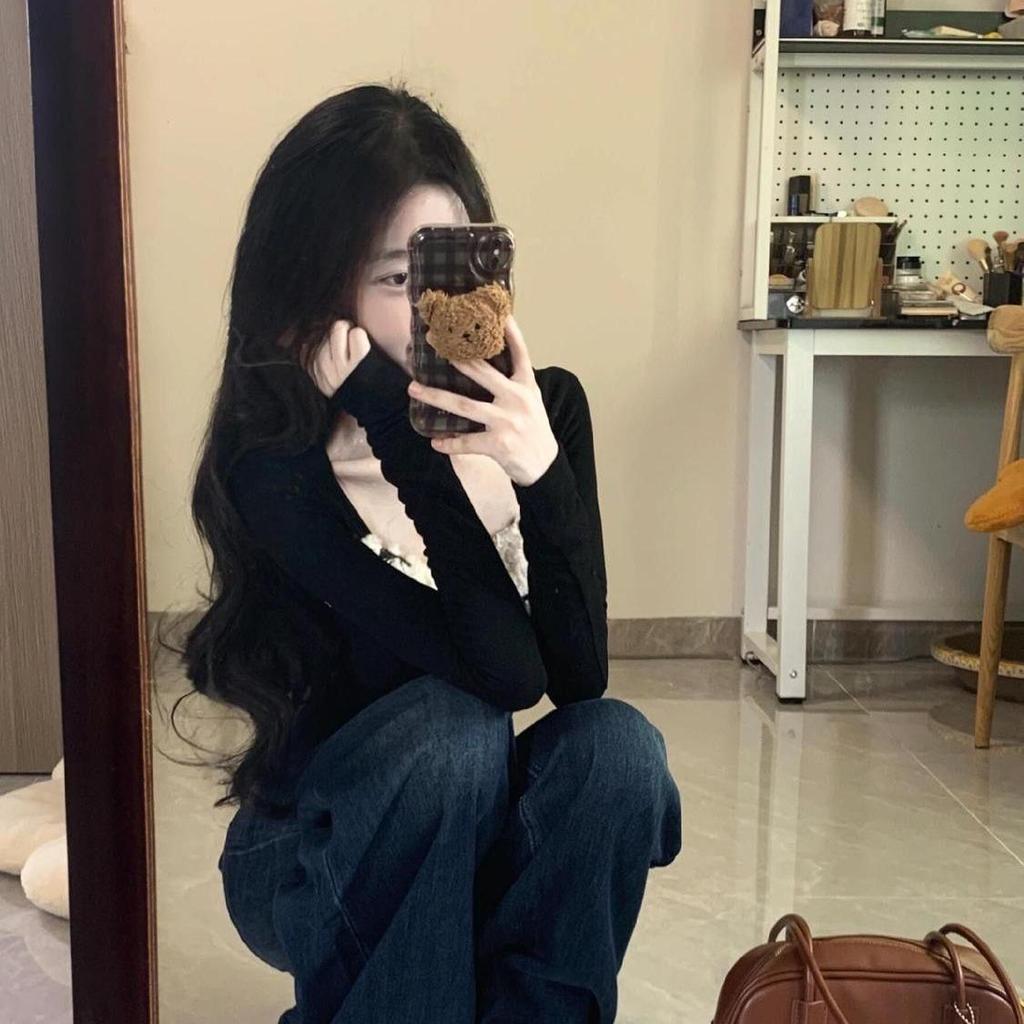 Petite Retro High Waist Wide Leg Jeans for Women - Slimming, Loose Fit, Straight Floor-Length Pants