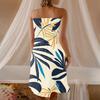 Women's Fashion Casual Bandeau Print Sleeveless Dress
