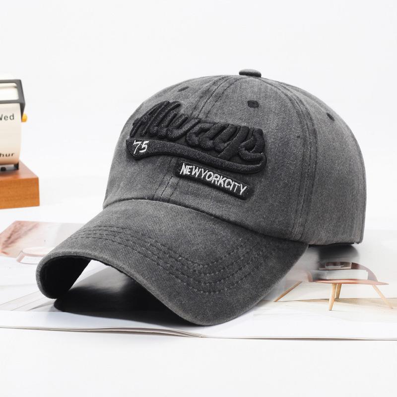 Summer Women Men Baseball Cap Fashion Letter Embroidery Snapback Hat Vintage Washed Cotton Unisex Hip Hop Sun Hat Casquette