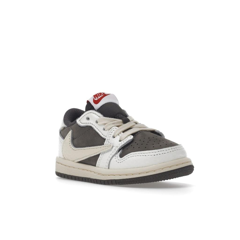 Dětské tenisky Travis Scott x Air Jordan 1 Retro Low OG TD Reverse Mocha Hnědé Sail University-Red DO5441-162