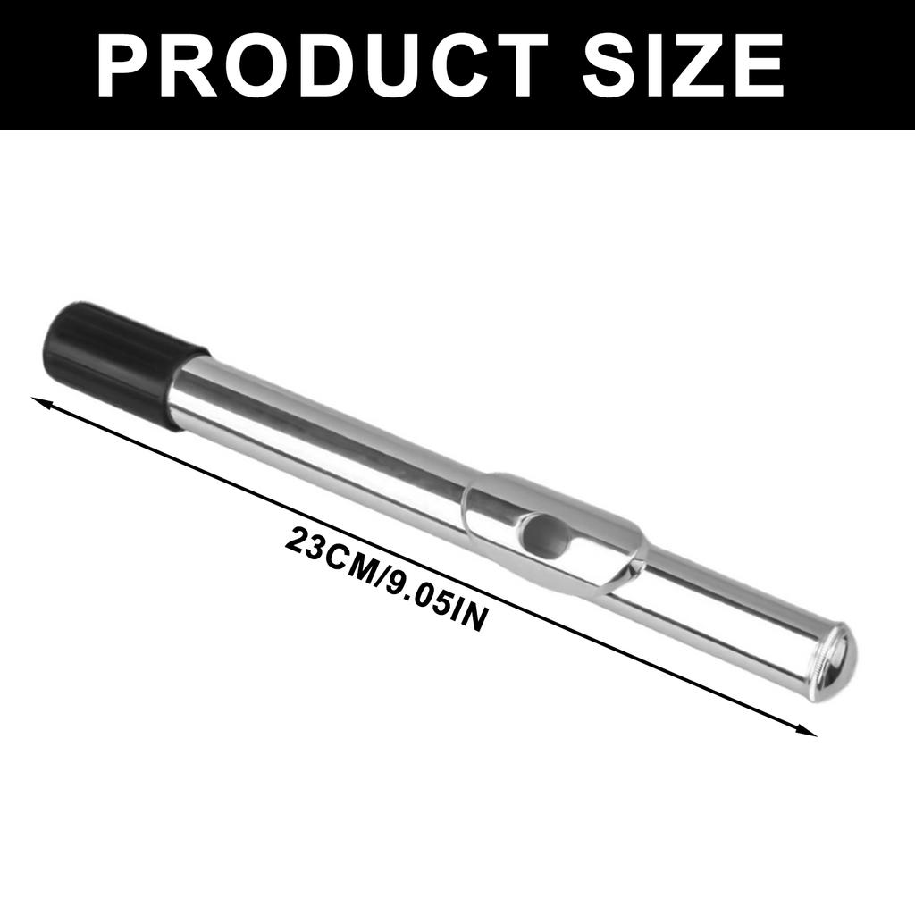 Silver Metal Flute Headjoint 23cm Professional Flute Head Joint Flute Part Suitable for Woodwind Musicians and Student
