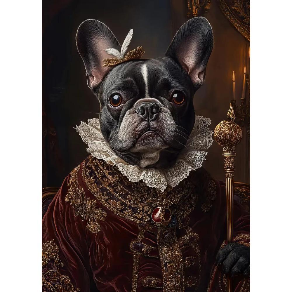 Interesting Gorgeous Dog Holding Book Reading Poster Aclassical Pet Artwork Prints Canvas Painting Wall Pictures Classroom Decor