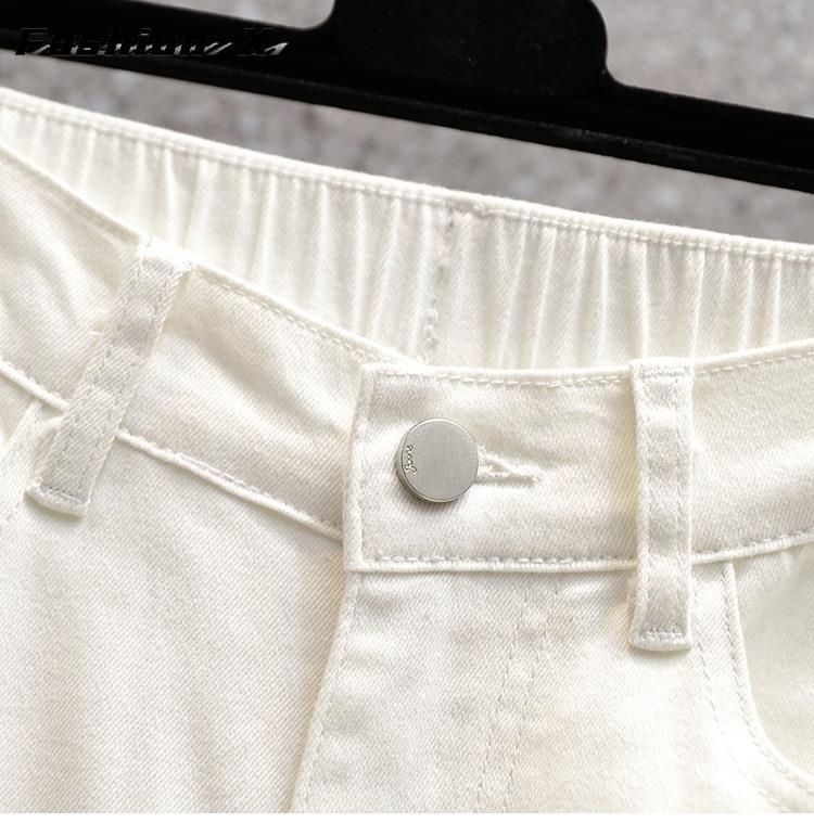 Jeans-Shorts in Übergröße für Damen, übergroß, lockere, lässige Jeans-Stretch-Freizeithose